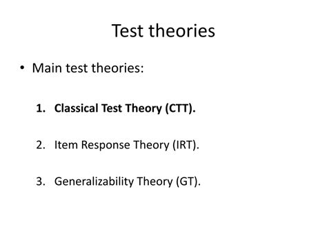 Ppt Lesson 2 Main Test Theories The Classical Test Theory Ctt