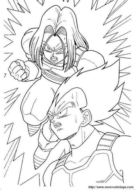 Dragon ball super coloring page with few details for kids : coloring Dragon Ball Z, page vegeta with his son trunks