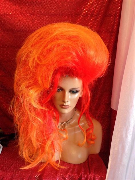 elite brand wigs sexy big drag queen hair side flipped teased long straight hot ebay