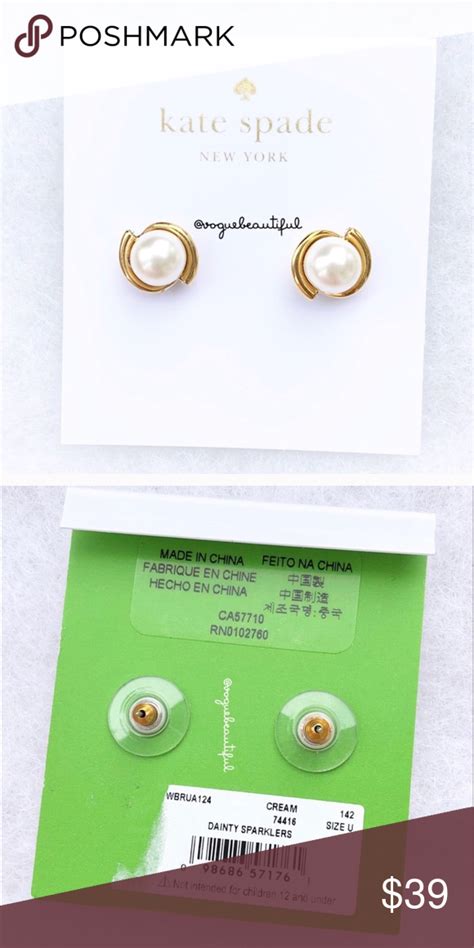 Nwt Kate Spade Dainty Sparkler Faux Pearl Studs Pearl Studs