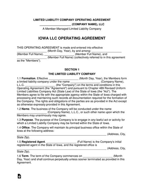A restricted llc can distribute assets. Iowa Multi-Member LLC Operating Agreement Form | eForms ...