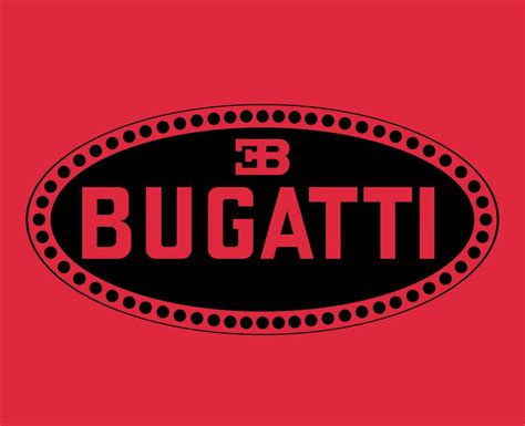 Bugatti Brand Logo Symbol Black Design French Cars Automobile Vector