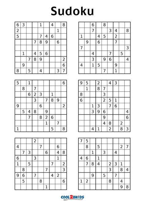 Easy Printable Sudoku 6 Per Page Hot Sex Picture