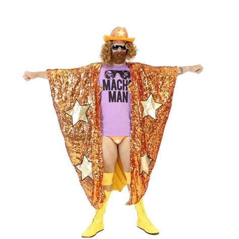Adult Wrestling Wwe Randy Savage Macho Man Madness Sequin Costume Cape