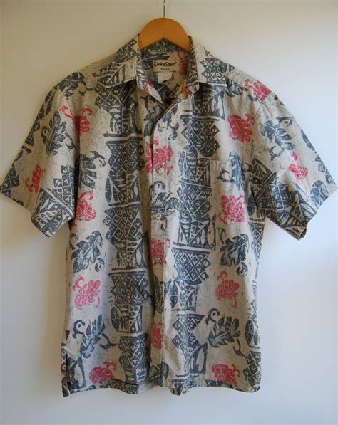 Hawaiian Shirt Men S L Cooke Street Honolulu S S Black Etsy Mens