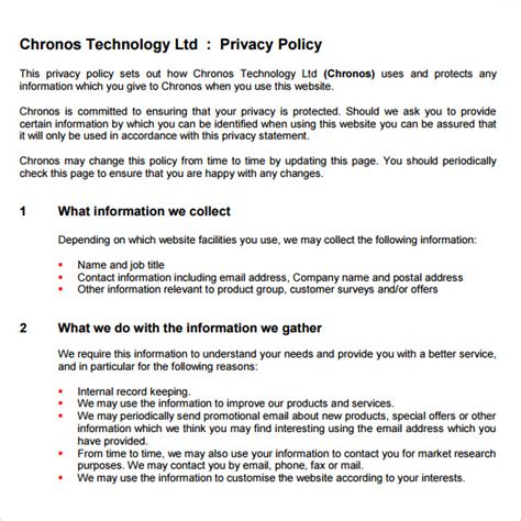 Free 9 Sample Privacy Policy Samples In Pdf