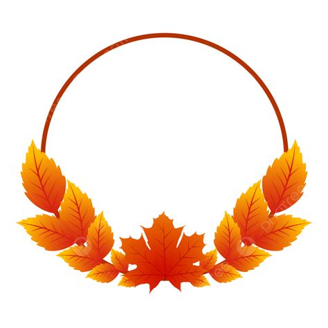 원 라인 가을 프레임 가을 가을 서클 나뭇잎 Png 일러스트 및 벡터 에 대한 무료 다운로드 Pngtree