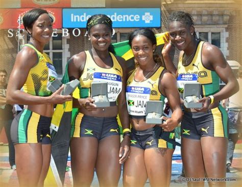 Jamaican Women Penn Relays Jamaican Women Top Usa Women In 4×100