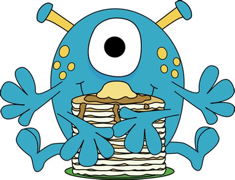 Monster Eating Pancakes Clip Art - Monster Eating Pancakes ...