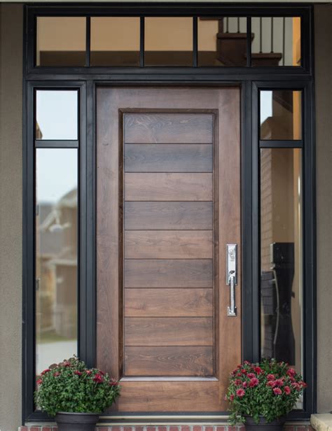 Example Of Custom Wood Door With Glass Surround Front Door Design