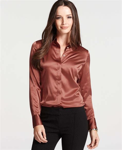 Ann Taylor Silk Legacy Blouse Satin Blouses Versatile Blouses Satin Shirts