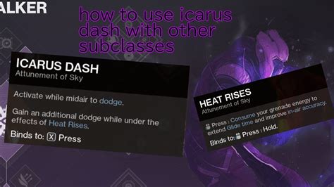 How To Use Icarus Dash With Other Subclasses Destiny 2 Youtube