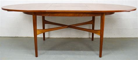 Mid Century Teak Extendable Oval Dining Table By Beithcraft 1960s