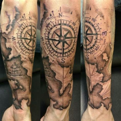 Pin De Tattoos En Tatuajes De Mapa Tatuajes Brujula Tatuaje De Manga