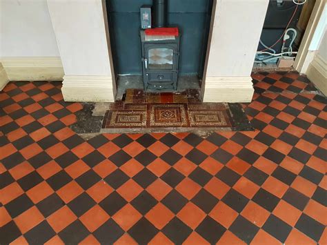 Black And Red Quarry Tile Renovation In Whaley Bridge Tile Cleaners