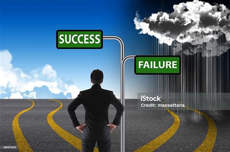 Cross Roads With Success And Failure Road Signs Stock Photo Download