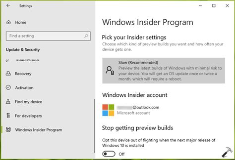 How To Change Insider Preview Ring Level In Windows 10