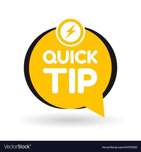 Yellow Quick Tips Logo Icon Or Symbol Royalty Free Vector