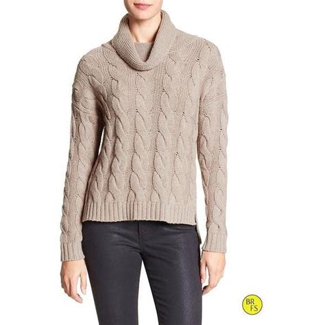 Banana Republic Factory Cable Knit Cowl Neck Sweater Size Xs Cocoa