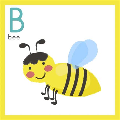 Funny Cartoon Alphabet B With Bee Stock Vector Image By ©hittoon 61074113
