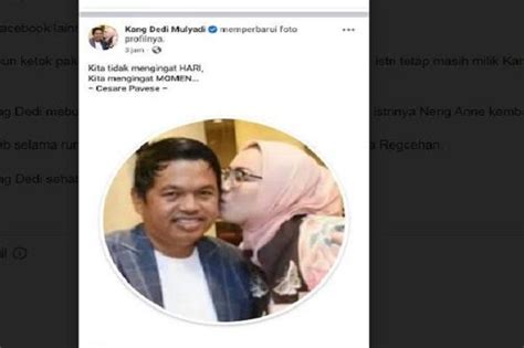 Akun Facebook Dedi Mulyadi Ganti Foto Profil Dicium Sang Mantan Netizen Ciecieee