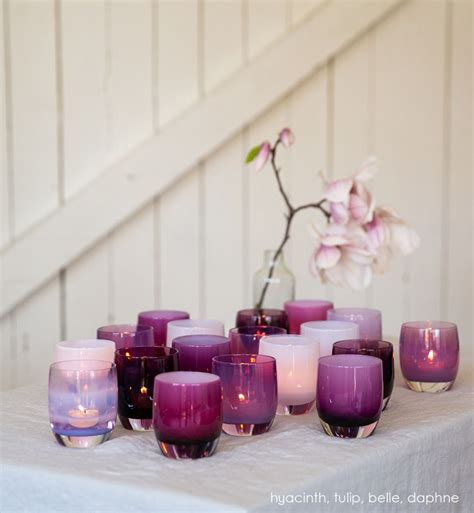 Tulip Hand Blown Dark Purple Metallic Votive Glassybaby Purple