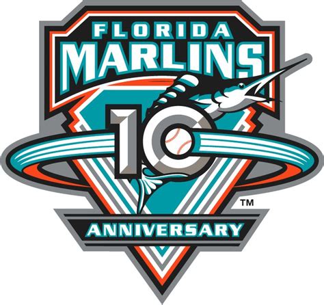Florida Marlins Anniversary Logo 2003 Florida Marlins 10th Anniversary Athletics Logo Brand