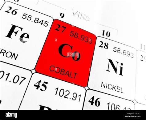 Cobalt On The Periodic Table Of The Elements Stock Photo Alamy