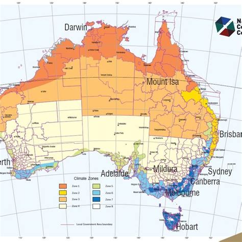 Australias Eight Broad Climate Zones For Building Regulations Source