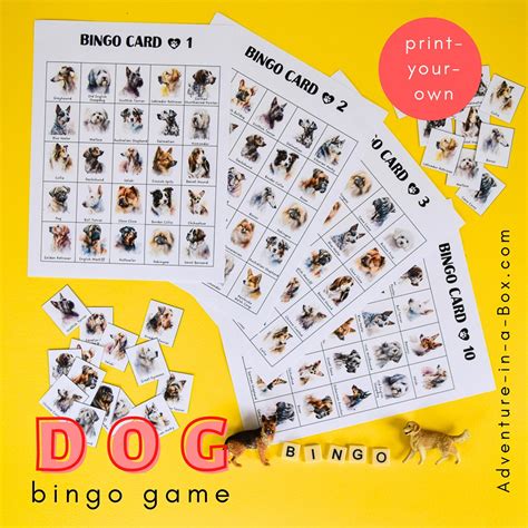 Printable Dog Bingo Game Adventure In A Box