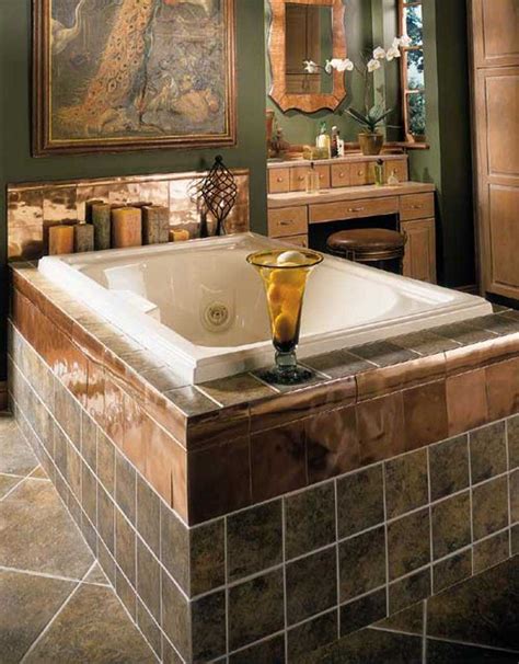 Bathroom in new luxury home with two sinks and dark blue cabinets. 30 beautiful pictures and ideas high end bathroom tile ...