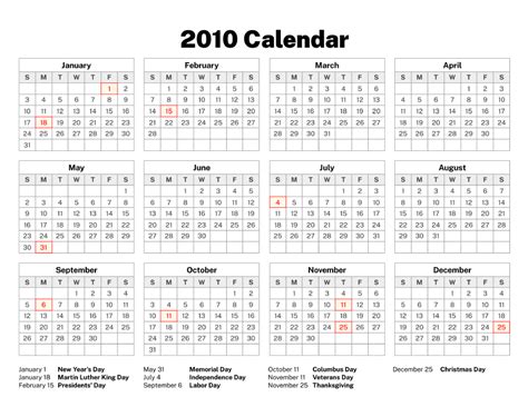 2010 Calendar Old Calendars
