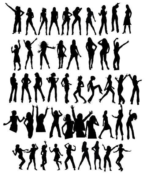 Free Vectors Set Of Girls Dancing Silhouettes Vector For Free Download