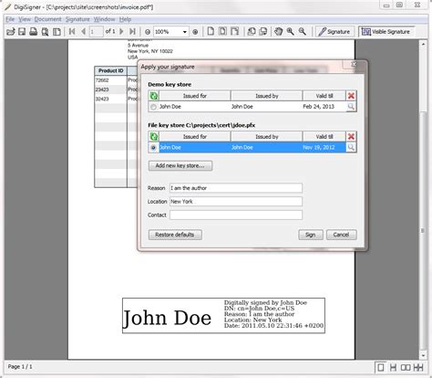 DigiSigner Main Window - DigiSigner Software - DigiSigner is a tiny PDF ...