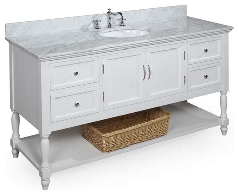 No additional shipping cost vanity (60.00w x 23.50d x 32.75h) height without legs: Beverly 60-in Single Sink Bath Vanity (Carrara/White ...
