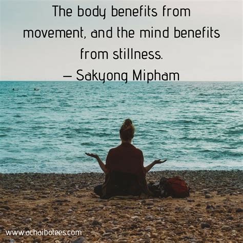 The Body Benefits From Movement And The Mind Benefits From Stillness