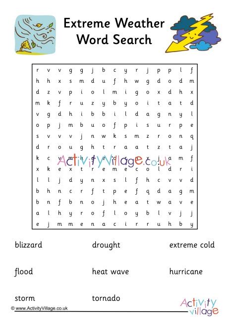 Extreme Weather Word Search