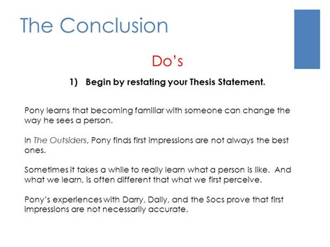 A thesis statement is written to inform the readers and explain the importance and significance of the chosen topic. How To Restate Your Thesis Statement In Conclusion ...