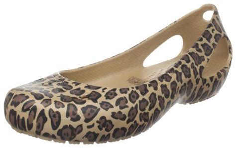 Crocs Womens Kadee Leopard Flat Women Shoes Leopard Print Ballet