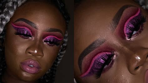 Pink And Purple Double Cut Crease Eyeshadow Tutorial Youtube