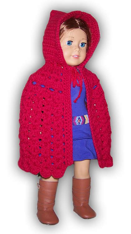Ravelry American Girl Or 18 Doll Hooded Cape By Danielle Bonacquisti American Girl Crochet