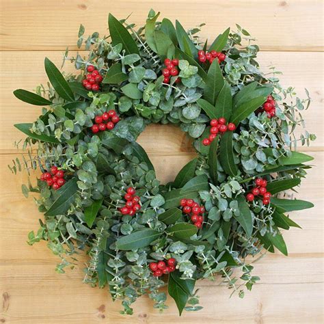 Fresh Eucalyptus And Berry Classic Holiday Wreath By Creekside Farms