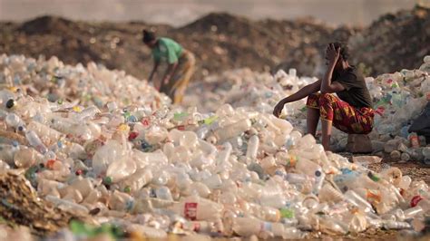 Woman At Plastic Landfill In Africa Stock Video Motion Array