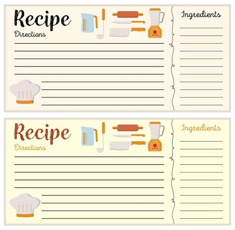 4x6 Recipe Templates For Microsoft Word Editable Recipe Card Template