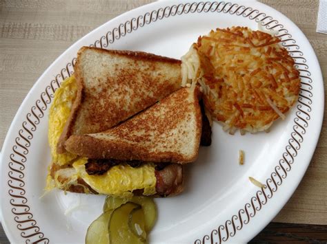 Waffle House Bacon Egg Cheese With Hash Browns Rdixiefood
