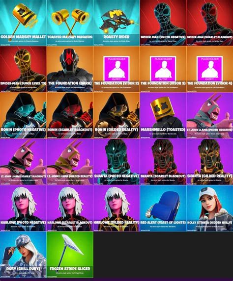 All New Skins And Variants Creds To Hypex Fortniteleaks