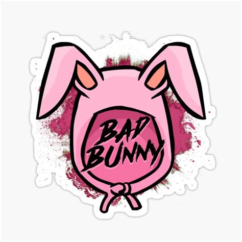 Pink Bad Bunny Logo Sticker By Thuyan Redbubble