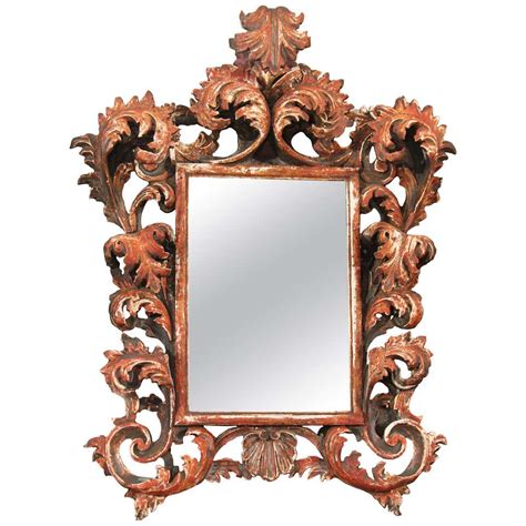 Hand Carved Wood Frame Mirror At 1stdibs