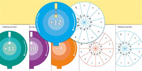 Multiplication Spin Wheel Pack 2 To 12 Twinkl