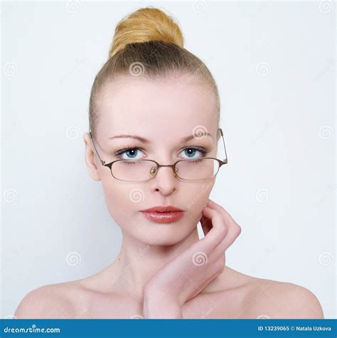 Portrait Of Beautiful Girl Wearing Glasses Royalty Free Stock Photo